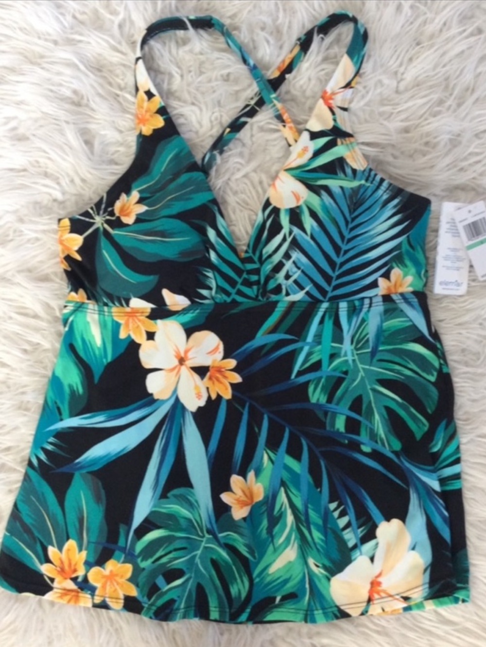 NWT Elemar Tropical Print Tankini Top